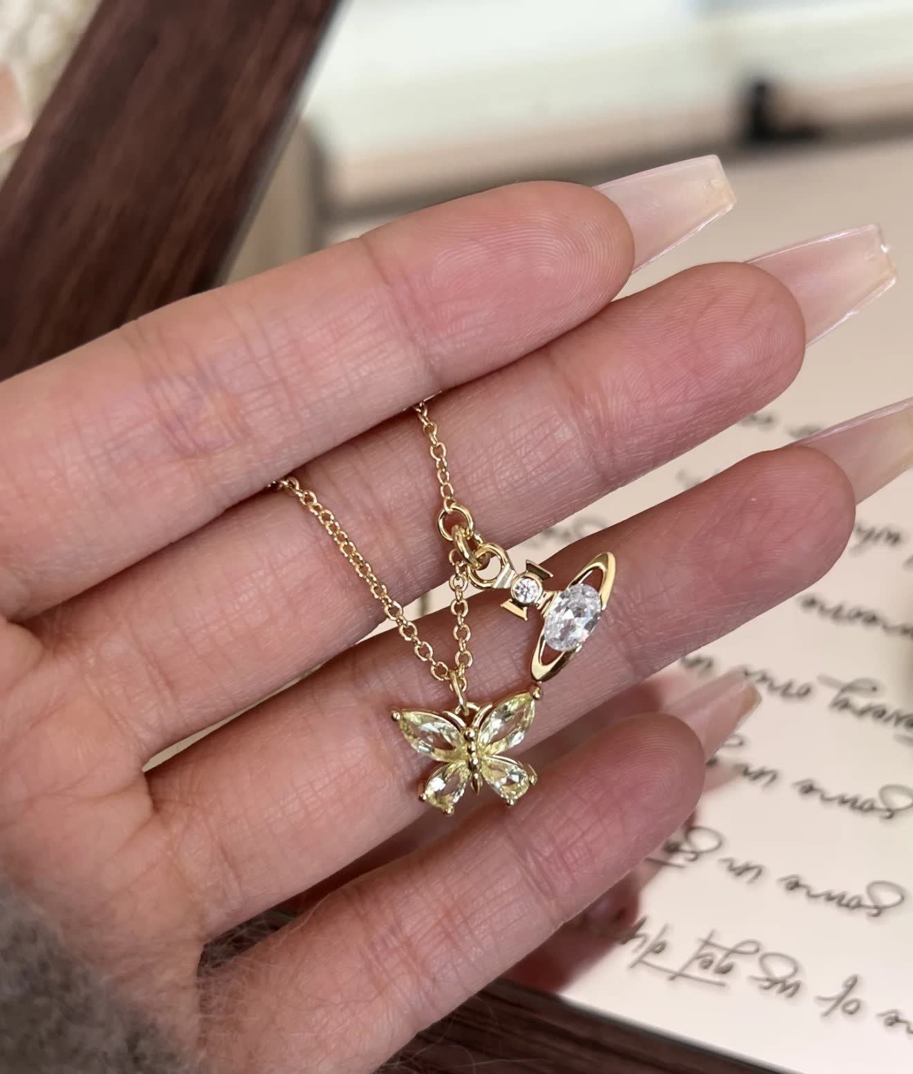 Vivienne Westwood Orb Butterfly Earrings and Necklace Set